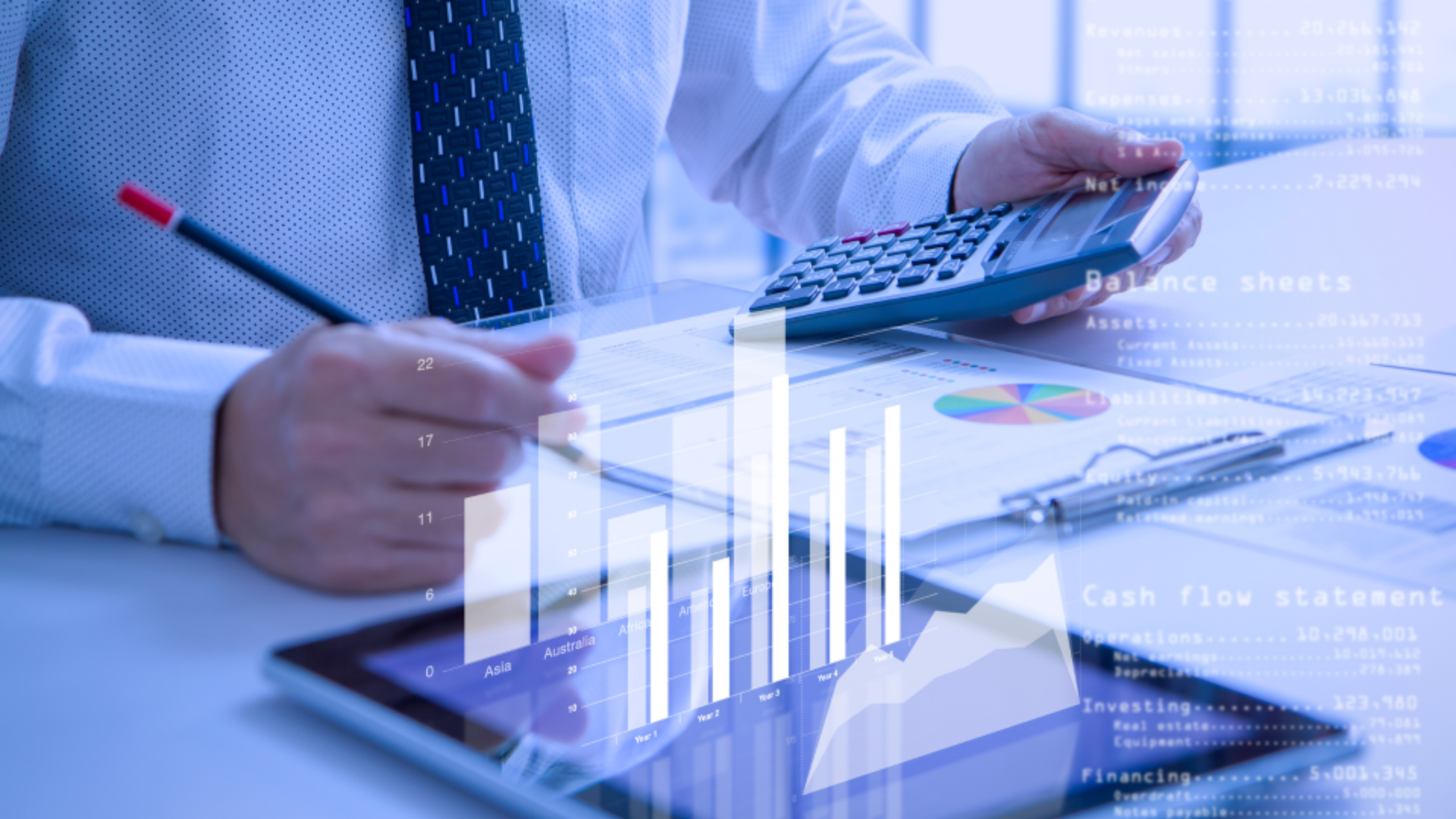 Análise financeira com calculadora e gráficos