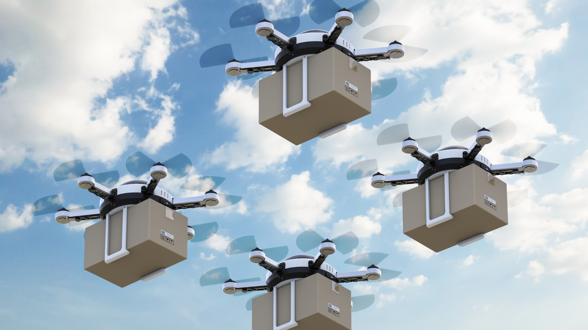 Drone em voo em céu aberto